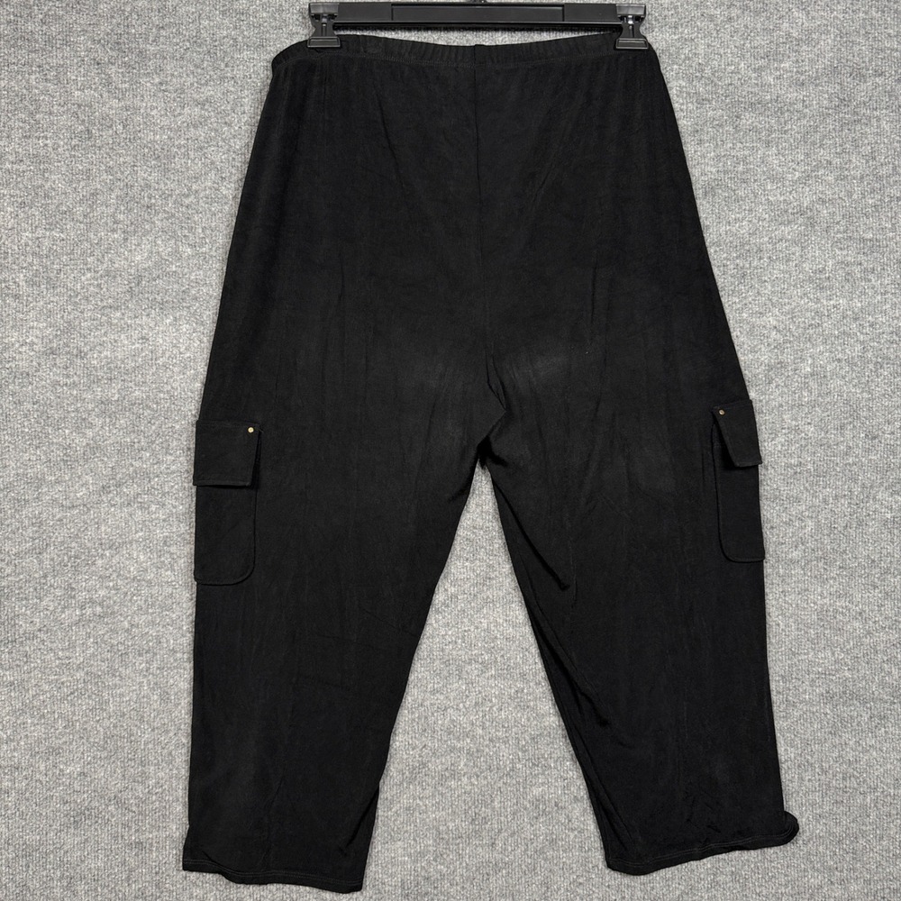 Chico's Travelers Size 3 XL Pants Black Crop Stretch Pull On Casual Capsule - Picture 2 of 11